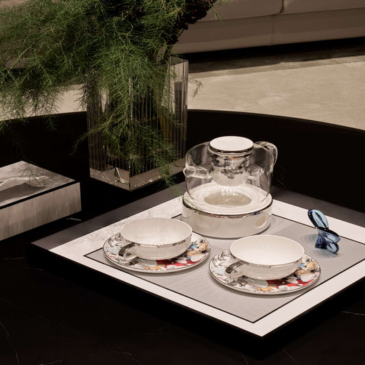 Optical Art Lacquered Square Tray-L