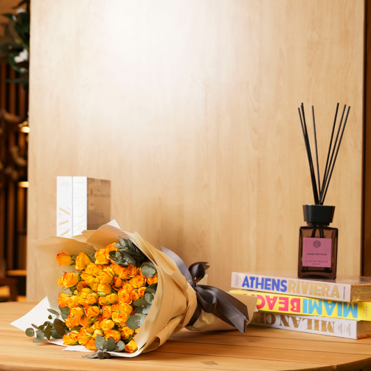 باقة من الورود البرتقالية الصغيرة