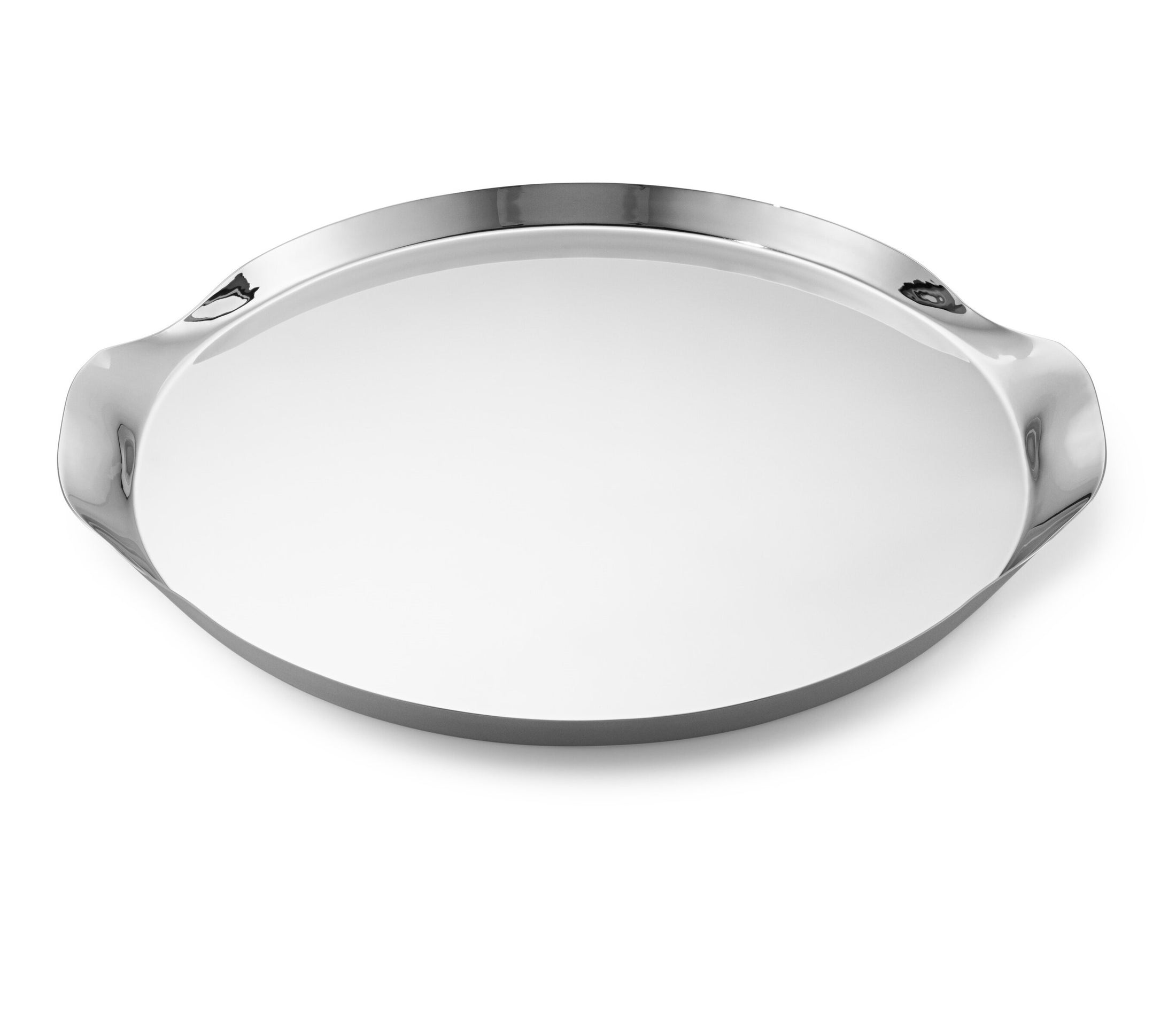 HD Stainless Steel Round Tray with Handle/ Shallow S