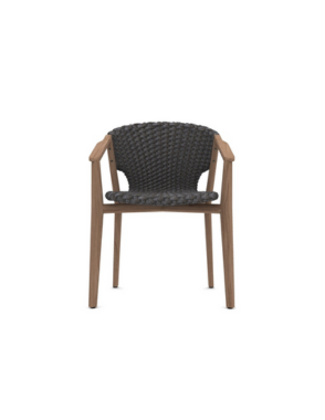 طقم طعام خارجي باللون الرمادي الداكن من إيثيمو نايت مع طاولة مستديرة