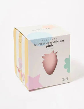 طقم دلو ومجرفة من السيليكون باللون الوردي من SUNNYLIFE