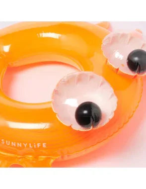 حلقة مسبح للأطفال من SUNNYLIFE بتصميم سوني المخلوق البحري باللون البرتقالي النيون