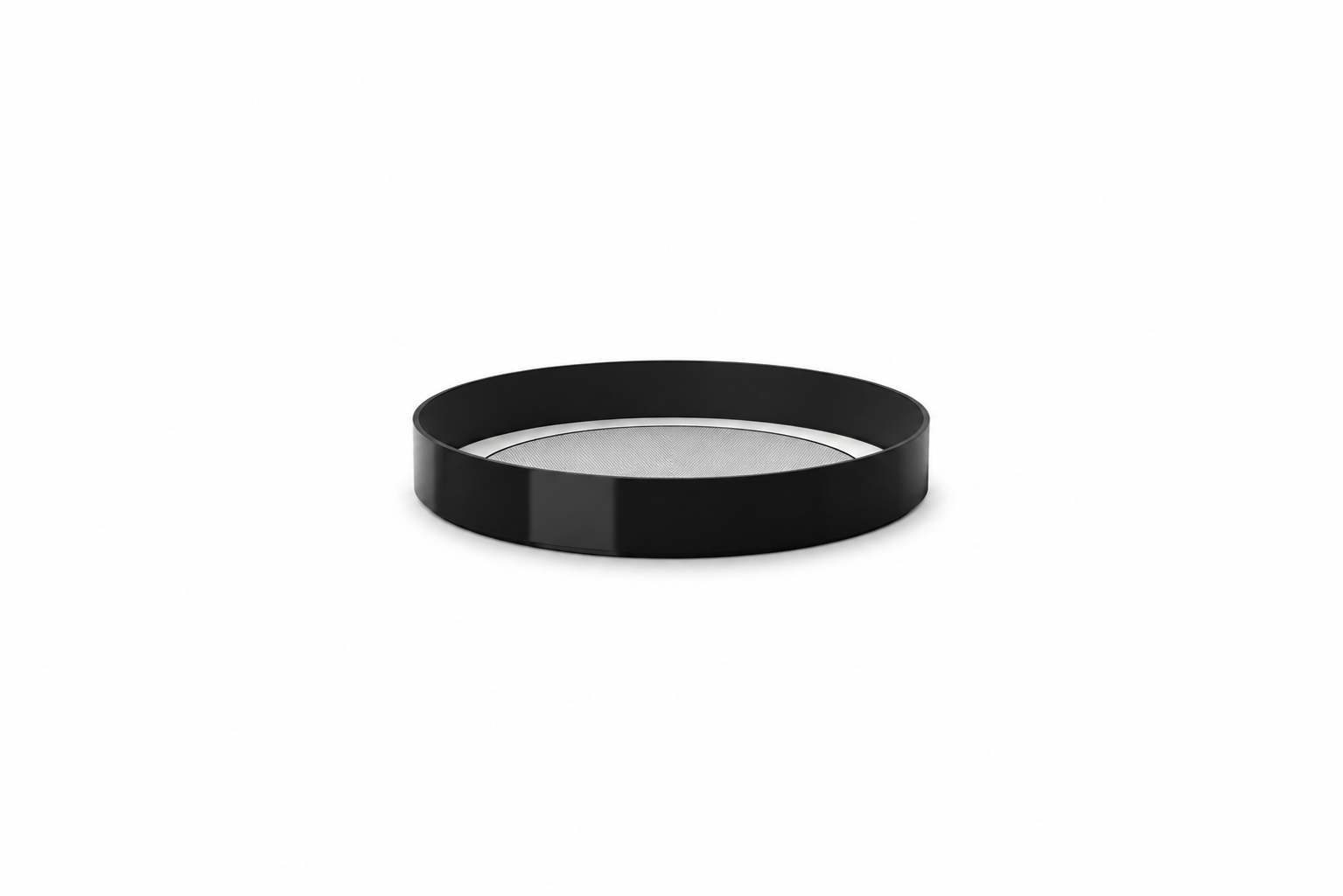 Optical Art Lacquered Round Tray-Black L