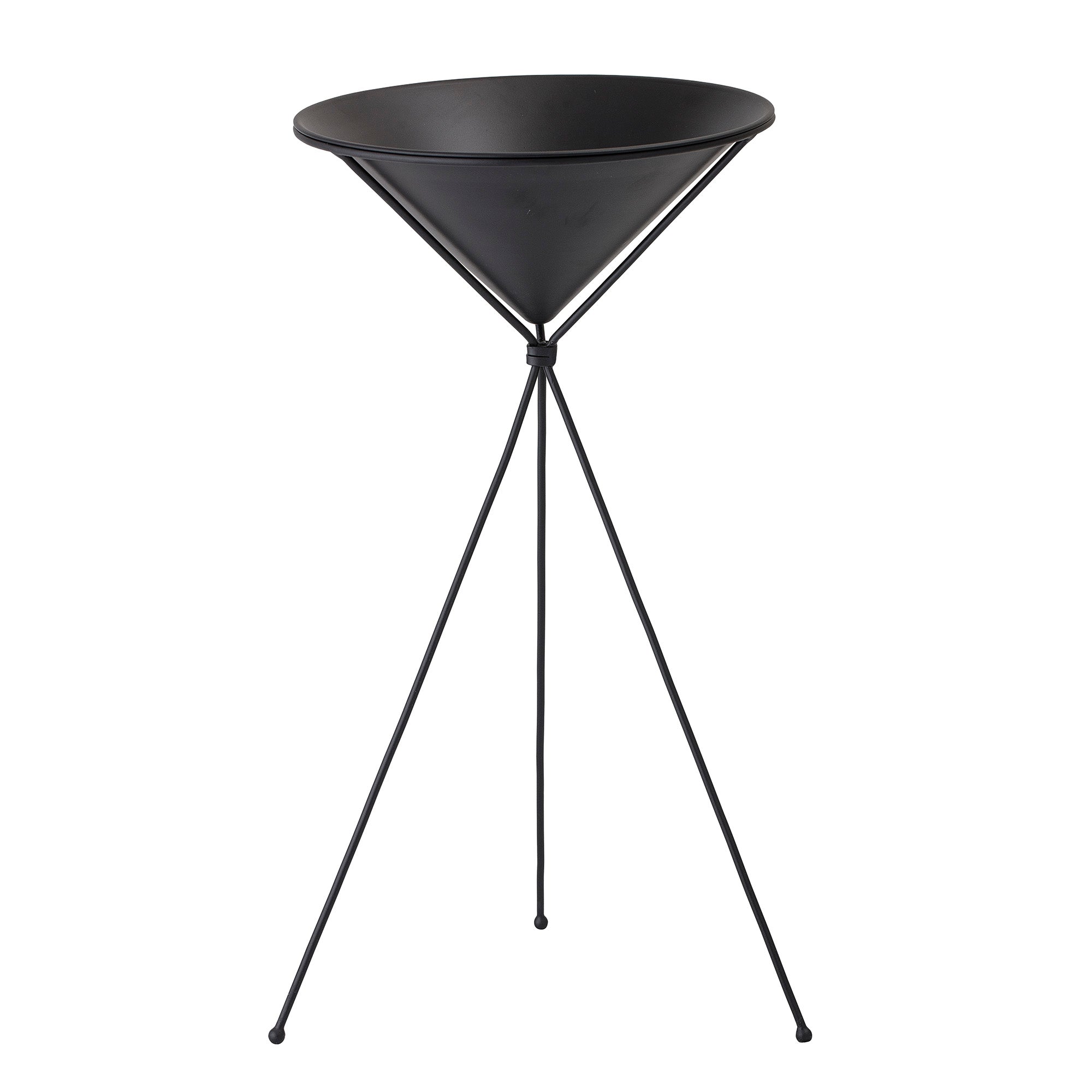 أصيص زهور أسود من بلومينجفيل مع حامل