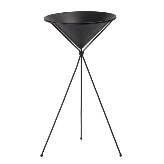 أصيص زهور أسود من بلومينجفيل مع حامل