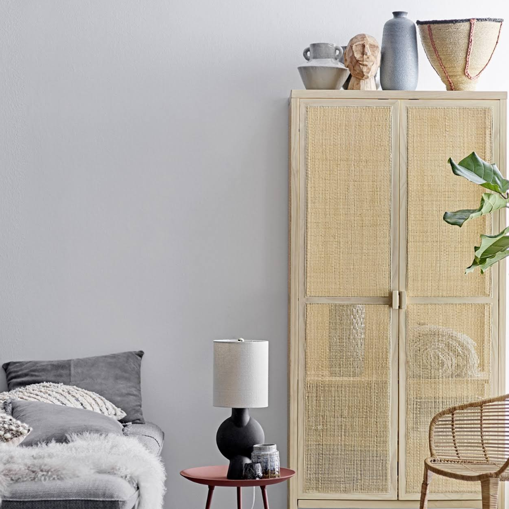 وسادة مستطيلة من الجلد المدبوغ باللون الرمادي من بلومينغفيل