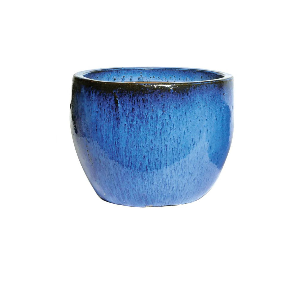 MEGA COLLECTIONS Glazed Egg Medium Blue Pot