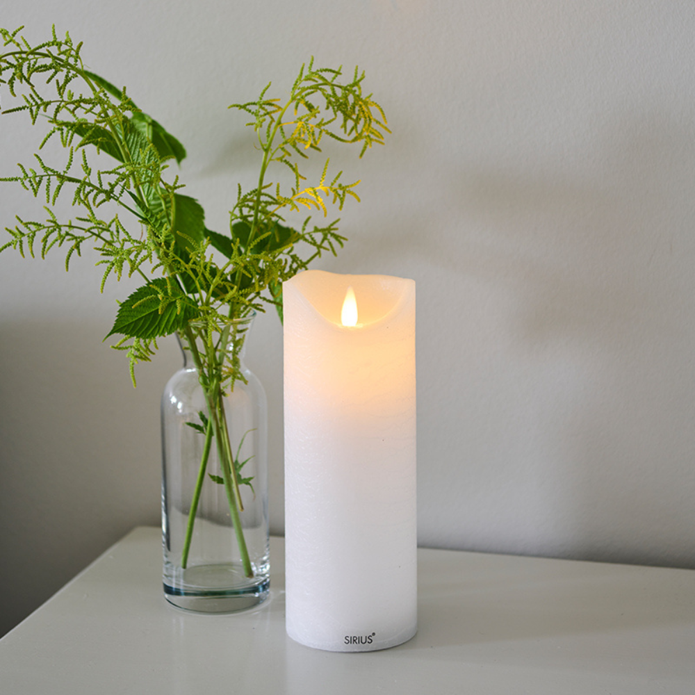 SIRIUS Sara Medium White LED Block Candle