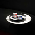 تحميل الصورة إلى عارض المعرض، Optical Art Lacquered Round Tray-Black L
