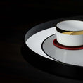 تحميل الصورة إلى عارض المعرض، Optical Art Lacquered Round Tray-Black L
