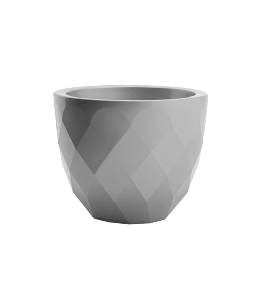 مزهريات فوندوم - وعاء فضي متوسط ​​الحجم مطلي بالورنيش